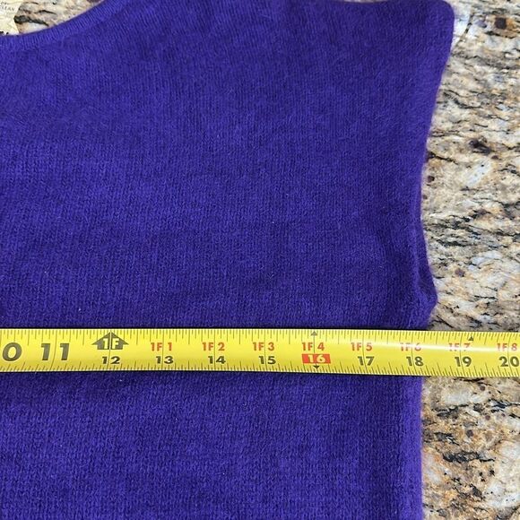Reference Point Vintage Angora Blend Purple Knit Cap Sleeve Sweater Size M - Picture 5 of 6